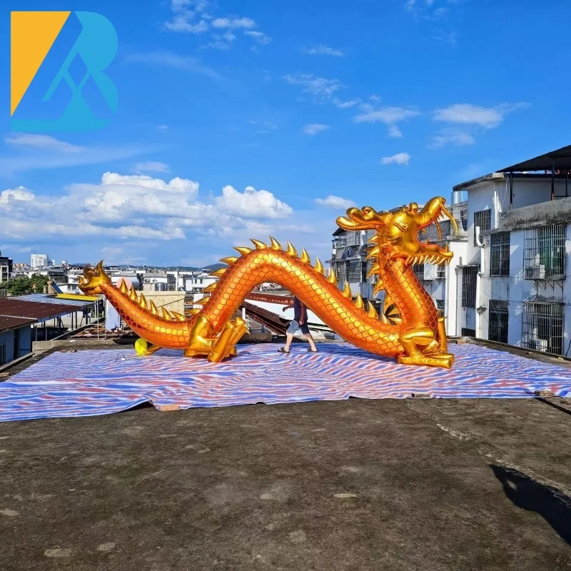 Customized Event Decorative Giant Gold Inflatable Dragon for New Year Display Toys