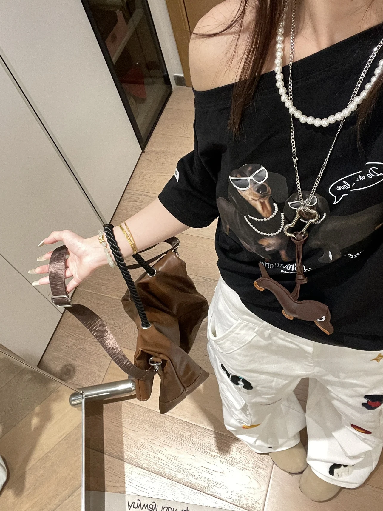 

Женская футболка с принтом собаки породы джерси, с одним открытым плечом, свободного кроя, модный топ из смесового хлопка и полиэстера, летняя, с охлаждающим эффектом