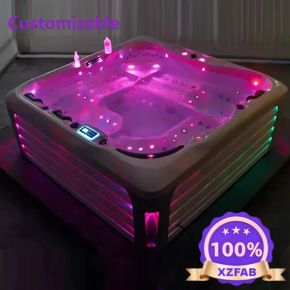 Factory Direct 2026 High Quality6 person large garden big outdoor bathtub swim hot tub with light bathtub spa tubs