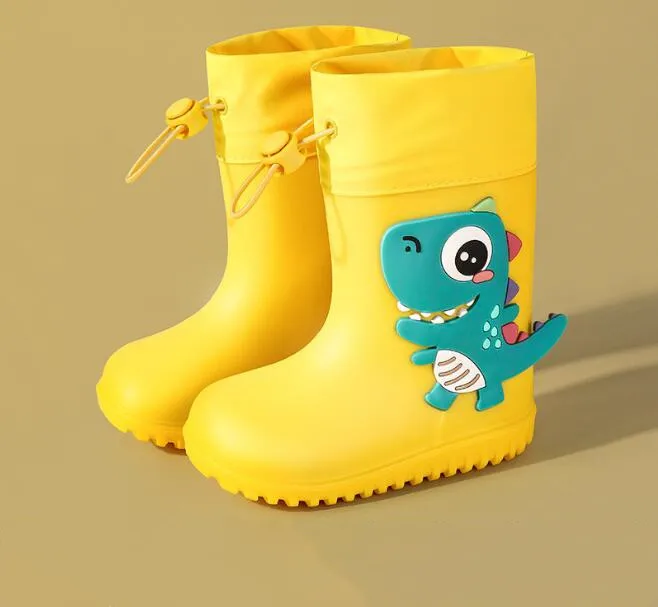 Children Rain Boots for Girls Rubber Soles EVA Rabbit Boots Elastic Belt Platform Shoes Rubber Boots For Kids Boys Water Shoes