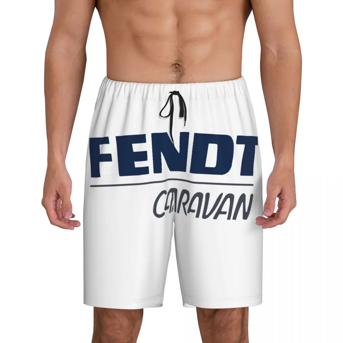 Custom Fendt Tractor Logo Pajama Bottoms for Men Lounge Sleep Shorts Drawstring Sleepwear Pjs with Pockets