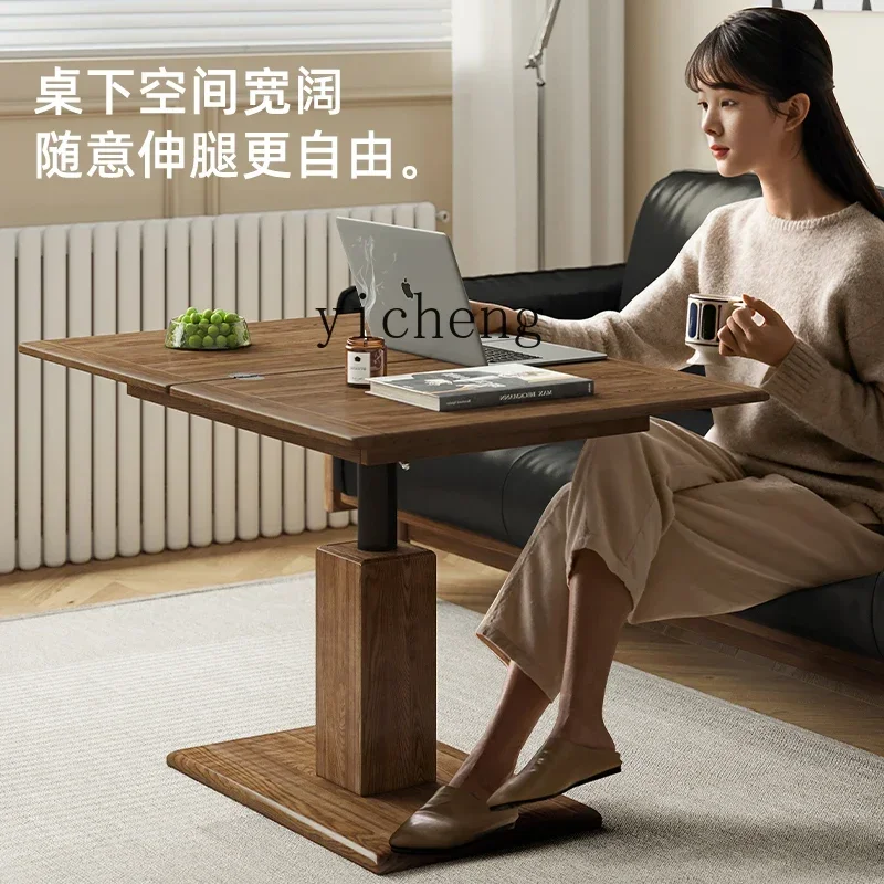 l3 solid wood lifting coffee table multi-function foldable dining table small table household removable