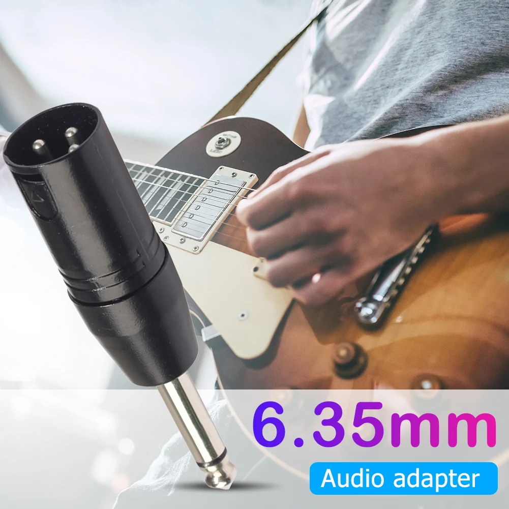 XLR 3-Pin Male to 6.35mm Mono Male Plug Audio Jack Adapter Connector Converter