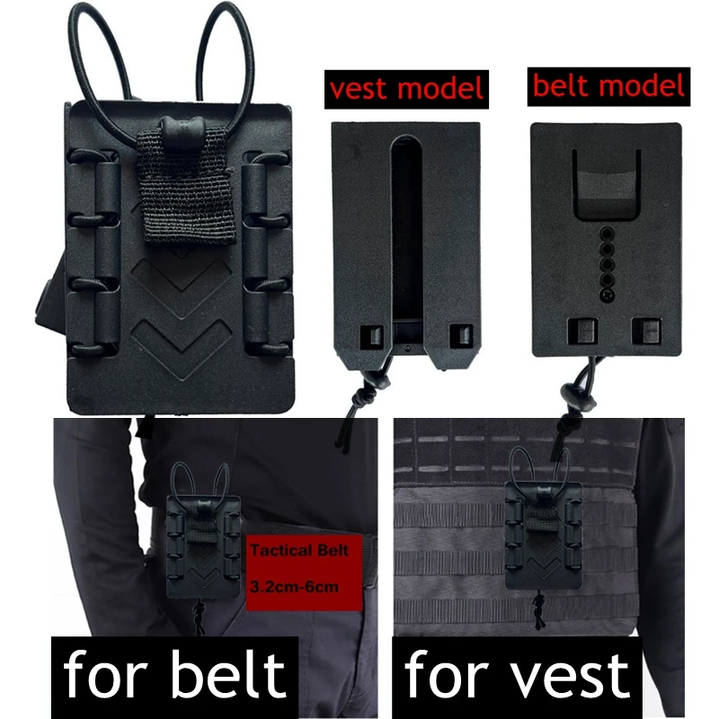 Funda táctica compacta polímero MOLLE para radio walkie interfono