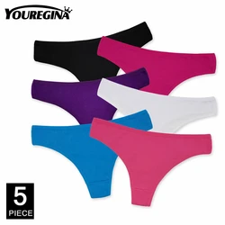 Sexy Women's Cotton G-String Thong Panties String Underwear Women Briefs Intimate Ladies 5 pcs/Lot
