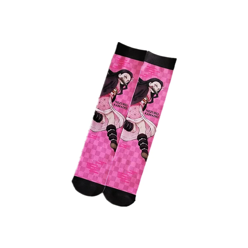 Anime Demon Kamado Tanjirou Nezuko Agatsuma Rengoku Sockings Cosplay Cartoon Adult Breathable Socks Outdoor