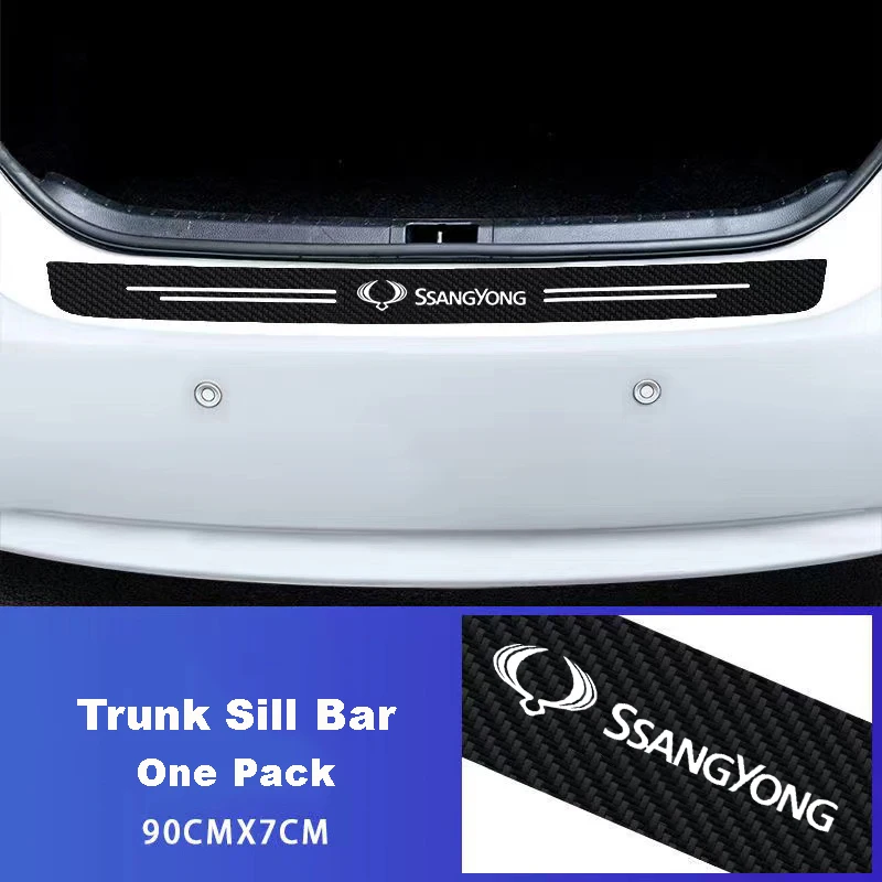 Auto naklejki z wลรณkna wฤglowego naklejki prรณg drzwi samochodu dla Ssangyong Rexton Korando E-motion Torres Actyon Tivoli Grand Musso