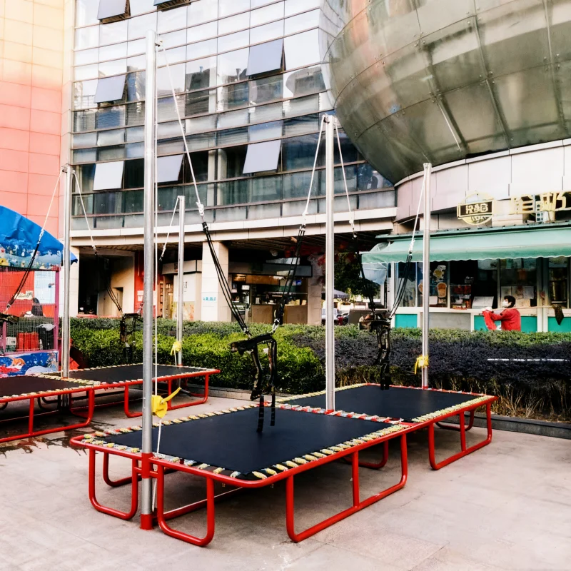 

High Quality Single Person Bungee Jumping Trampoline Springs Commercial Rental Outdoor Trampoline for Kids Steel Metal Highpromo