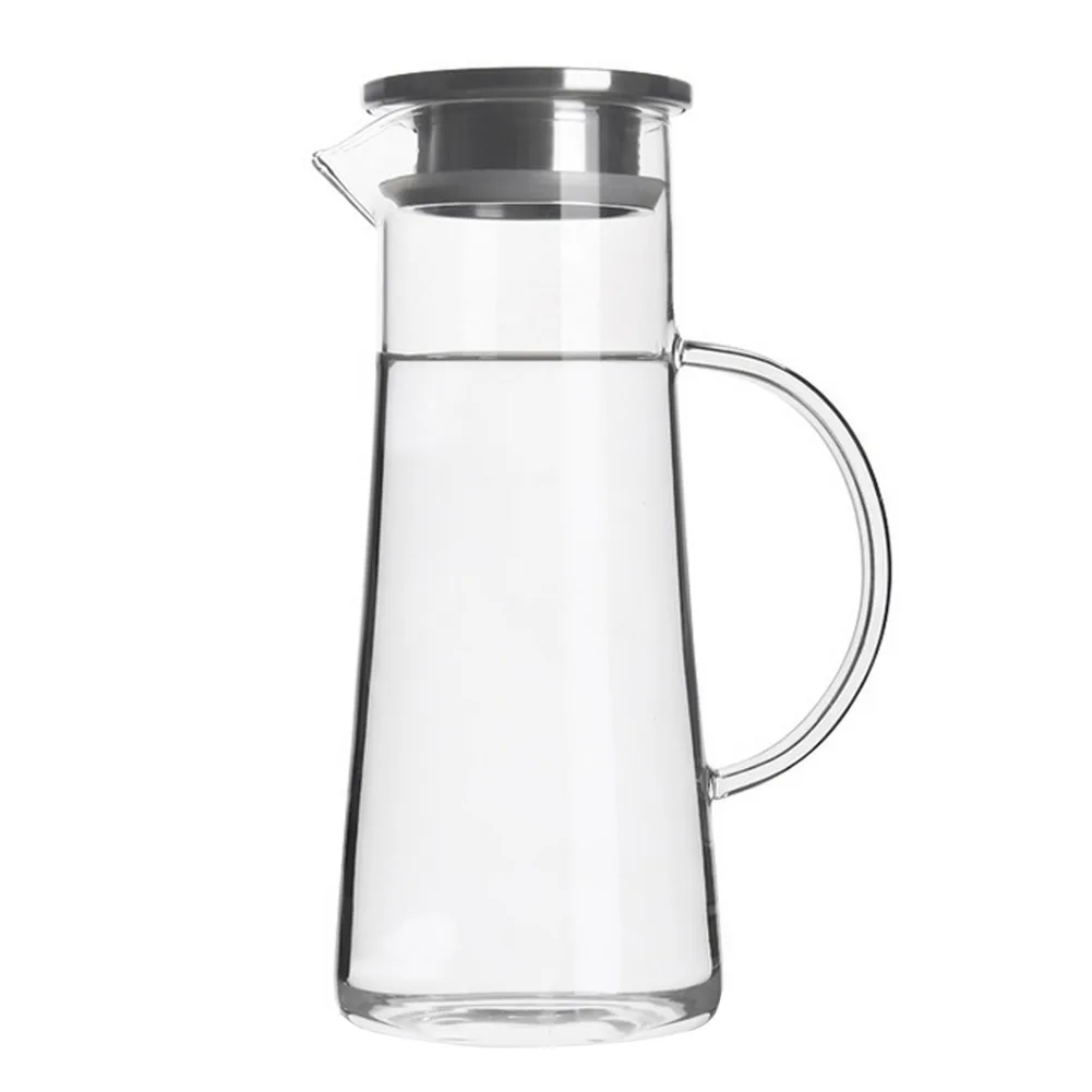 

Clear Glass Bottle with Stainless Steel Lid, High Temperature Resistant Teapot, Juice Beverage, Flower Tea Water Jugs