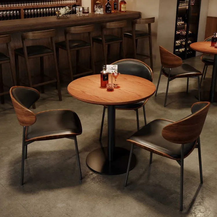 Dining table and chairs retro American bar clear bar solid wood dining table and chair combination
