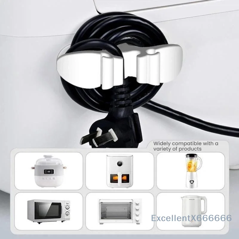 Self Adhesive Punch Free Cable Winder Plug Holder Wire Storage Clips