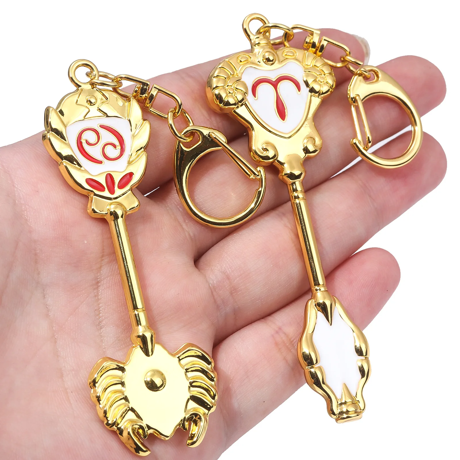 Cartoon Anime Fairy Tail Zodiac Star Summons Key Twelve Constellation Decoration Keychain Cosplay Lion Aquarius Virgo Gifts