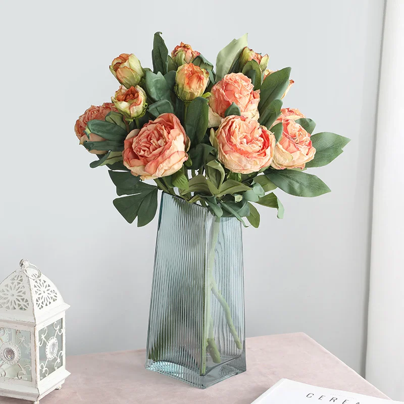 Simulation Retro Peony Flower Wedding Layout Simulation Flower Artificial Plants Home Decoration Photography Props