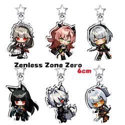 6cm Hot Game Zenless Zone Zero Nicole Demara Billy Kid Von Lycaon Keychains Pendant Car Key Chain Fans Gift Accessories
