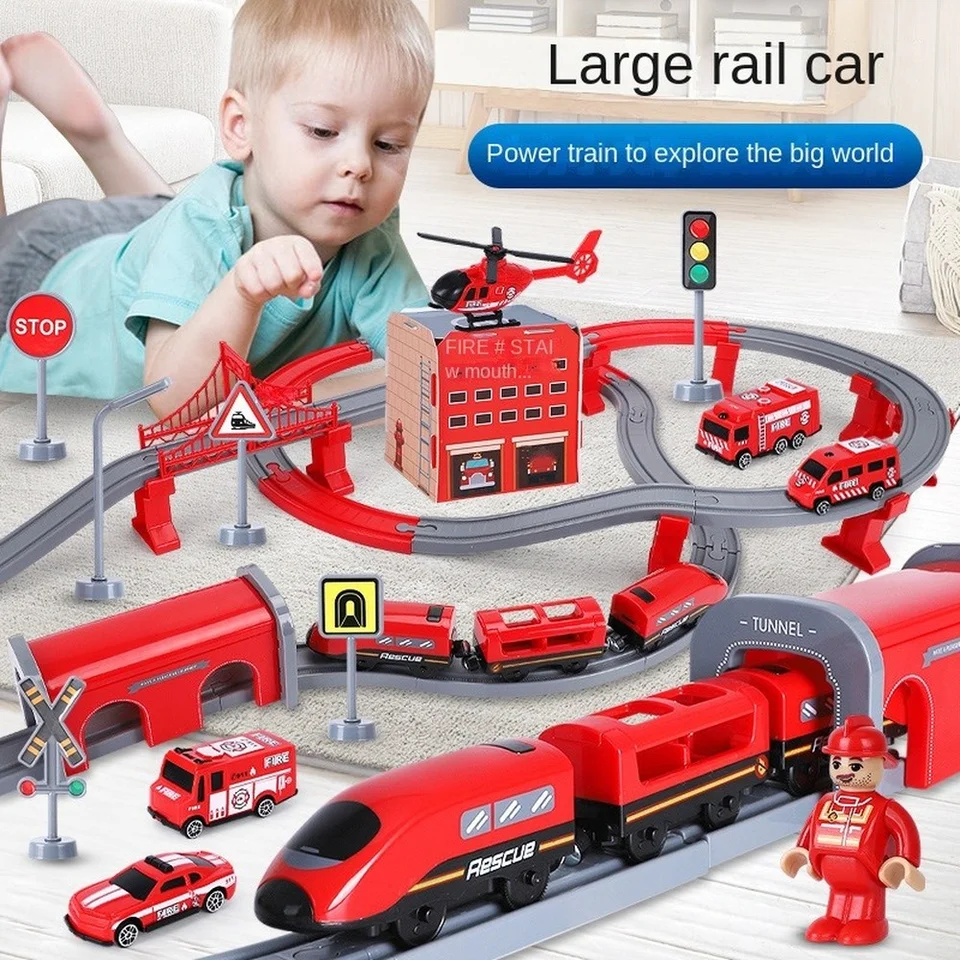 Tren Eléctrico De Juguete Con Luces Y Sonido – Marcha Atrás Y Giro 360°, Regalo Para Niños +3 Años, Material ABS Resistente
