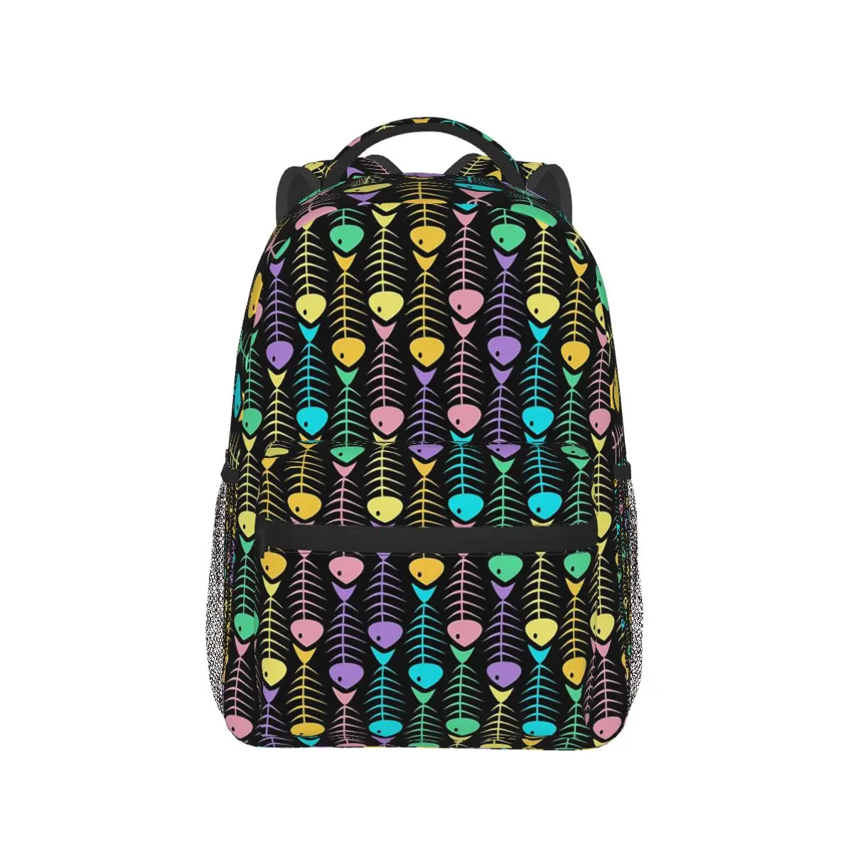 

Colorful Fishbone Fish Pattern Backpack Hot Sale Daypack Large Capacity Children BookBag School Bag Shoulder Bags for Men Women