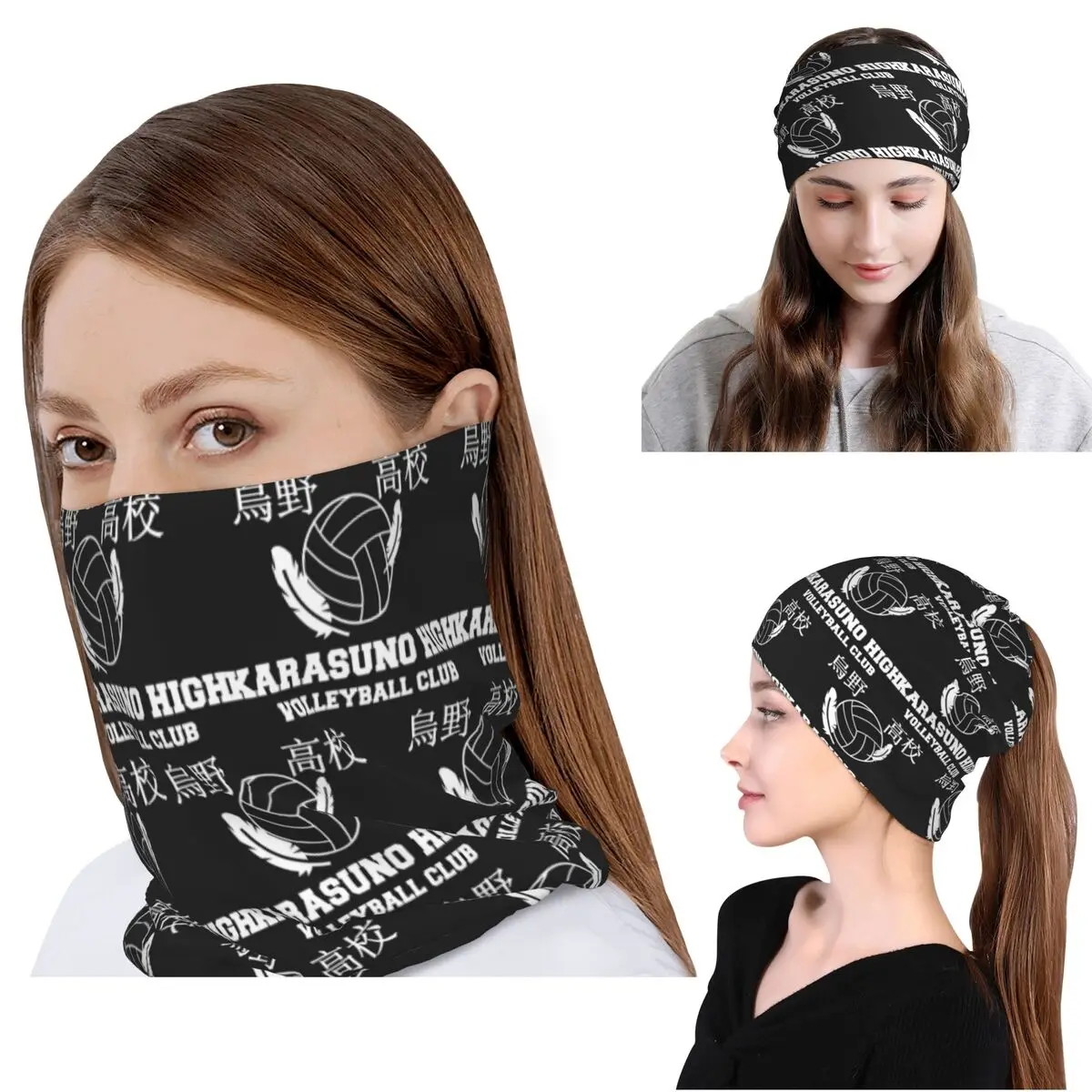 

Haikyuu Karasuno Fly High Manga Anime Crows Bandana Neck Cover Magic Scarf Warm Balaclava Beanies Hat for Men Women Windproof