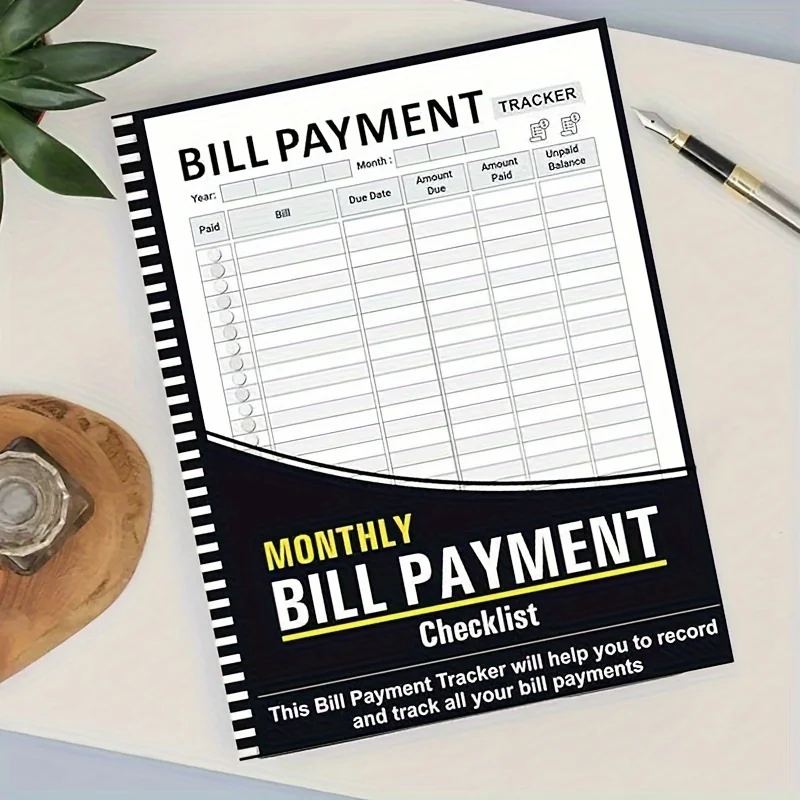 

Spiral-Bound Monthly Bill Organizer - Office Supplies, Personal Planner & Calendar for Adults, English Language