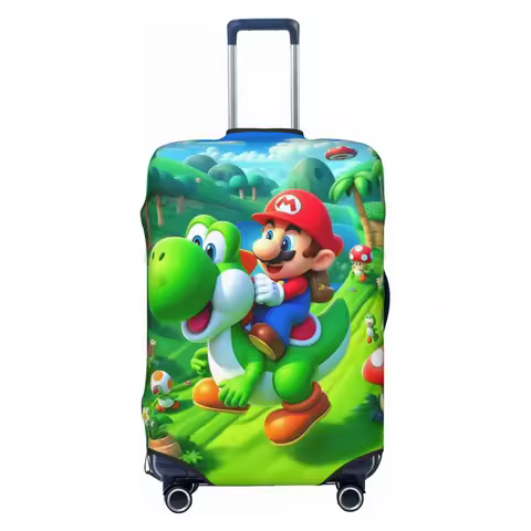 Custom Cute M-Marios Luggage Cover Funny Cartoon Character Suitcase Protector Covers Suit For 18-32 inch