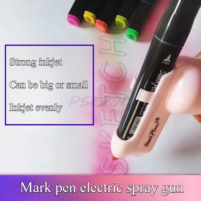 Portable Electric Marker Spray Painting Pen Pattern Coloring Rechargeable Use Convenient for Student Supplies