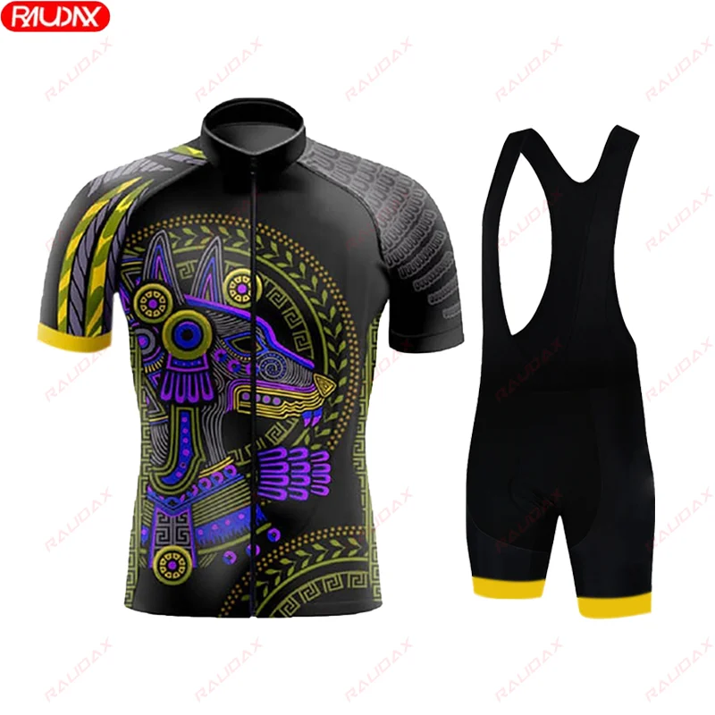 2024 New Summer Bicycle Short Sleeve Set Men\'s Bicycle Set Mountain Bicycle Breathable bib shorts set Track Bicycle Sportswear