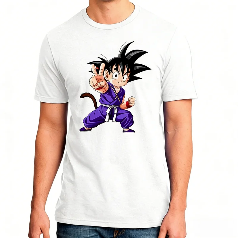Dragon Ball Goku Cotton T-Shirt Men's Summer 2026 Casual Sports Fashion Short Sleeve Tee Y2k Top Vintage Hip-pop Unsiex White