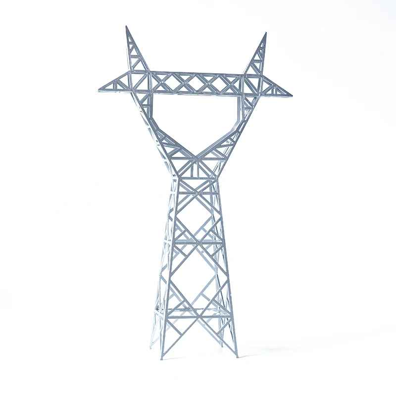 Sand Table Model High Voltage Tower Transmission Tower Cable Tower Model Plastic Barrel for Ho Train Layout