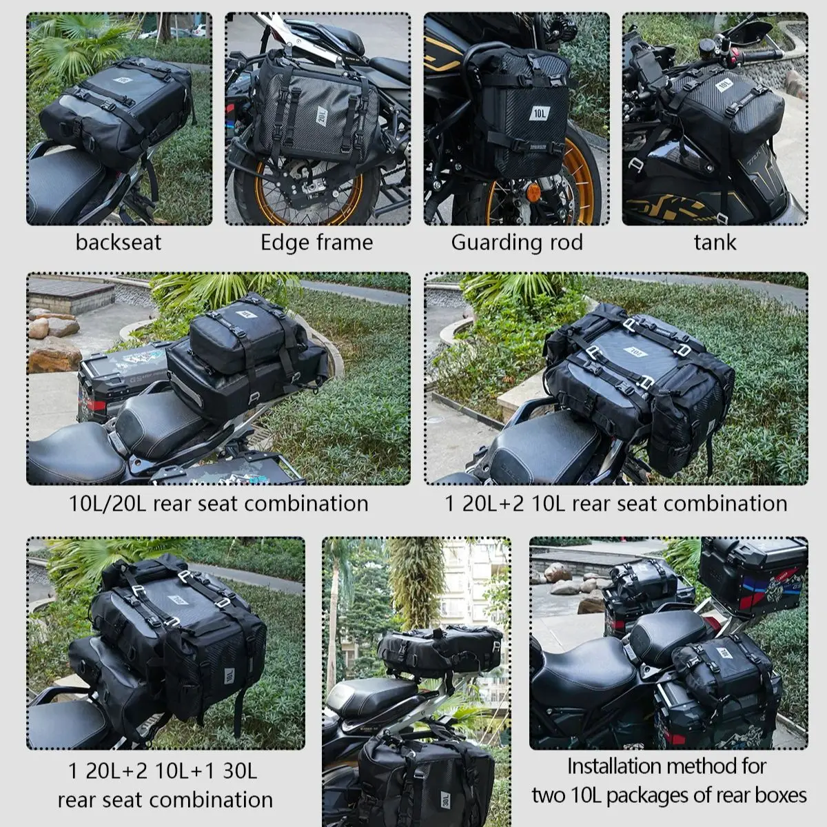 Universal Motorcycle Crash Bar Bag Saddlebag Frame Side Bumper Luggage For BMW R1250GS Adventure R1200GS lc