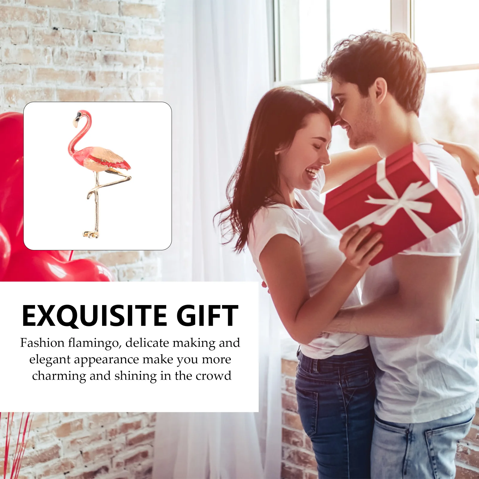 

2Pcs Flamingo Brooch Pin Fashion Clothes Accessories Enamel Women Party Wedding Prom Gift Jewelry Hairband nament