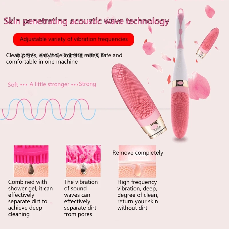 فرشاة الجسم الكهربائية مُدلك يدوي طويل التعامل مع فرشاة استحمام لغسيل الجسم انخفاض الشحن