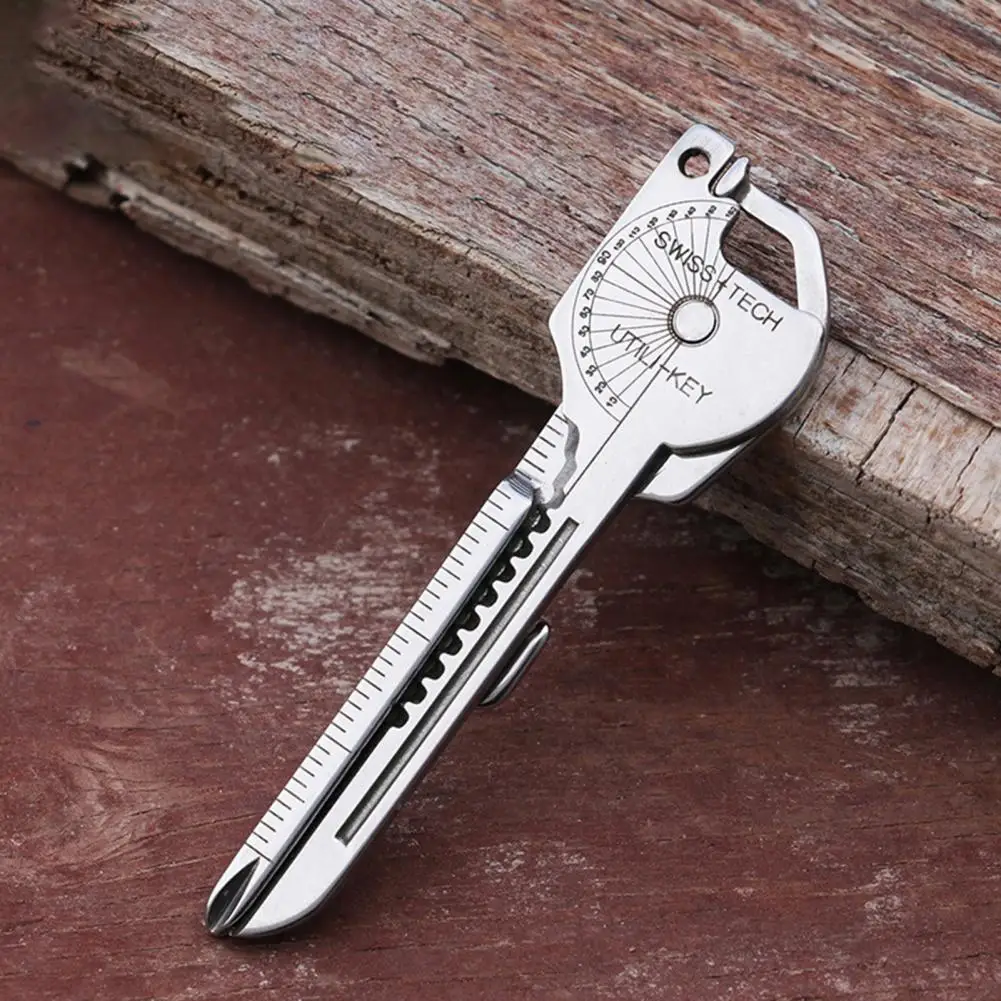 Keychain Multi-tool Compact Multifunctional Keychain Gadget Portable Tool with Screwdriver Bottle Opener Emergency Tool