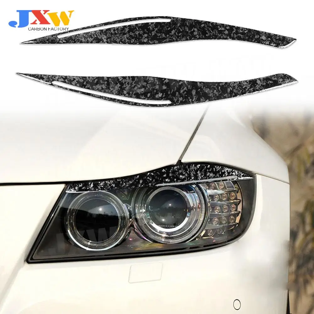 

2PCS/Set Front Lamp Eyebrow Headlight Covers Carbon Fiber for BMW 3 Series E90 318i 320i 325i 2009-2012 Front Lamp Eyelids