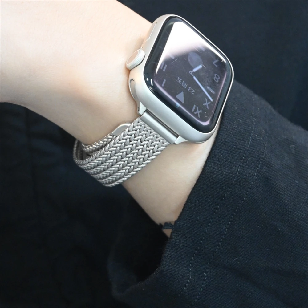 Apple Watch用の豪華なグレインヘッドストラップ,メタルバンド,Apple Watch用,ウルトラ,9,8,7,6,3,5,4,2,se,ins,49, 45 42, 44mm, 40mm, 41, 38