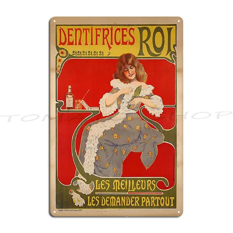 Pancarte en métal vintage Reine de Joie Victor Joze Queen Of Joy 1892, pour la décoration de cuisine, thème fête vintage, affiche en étain