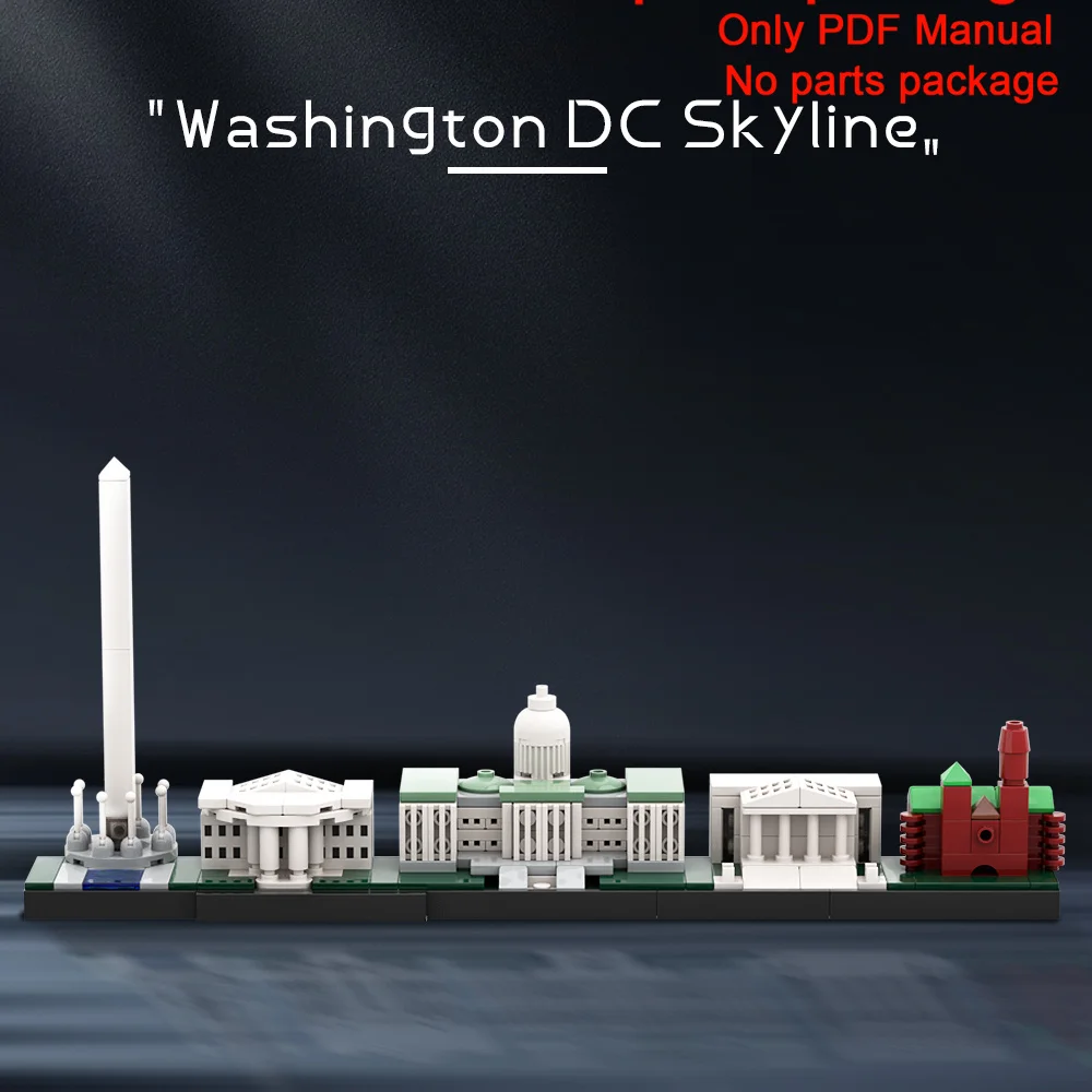 MOC City Washington DC Skyline klocki PDF ręczna architektura części modelu lista (tylko instrukcja PDF, bez części)