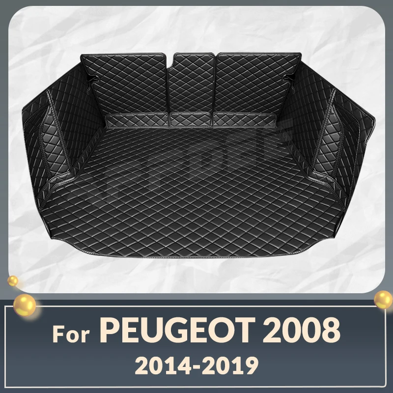 

Auto Full Coverage Trunk Mat For PEUGEOT 2008 2014-2019 18 17 16 15Car Boot Cover Pad Cargo Liner Interior Protector Accessories