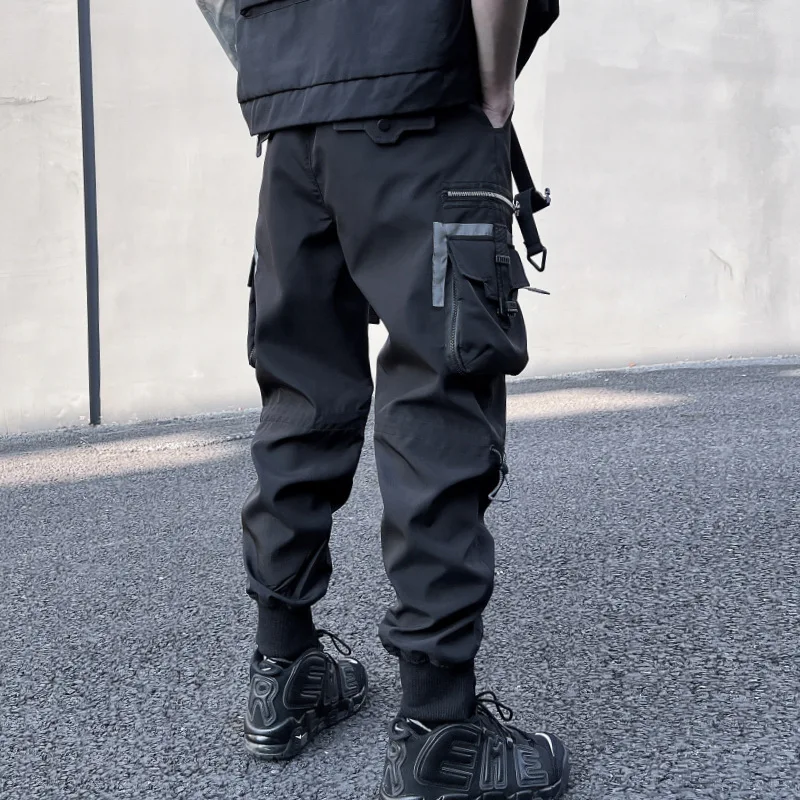 Unisex Reflective Functional Multi-Pocket Overalls Tactical Military Jogger Cargo Pants Men'S 'Clothing Harajuku Streetwear