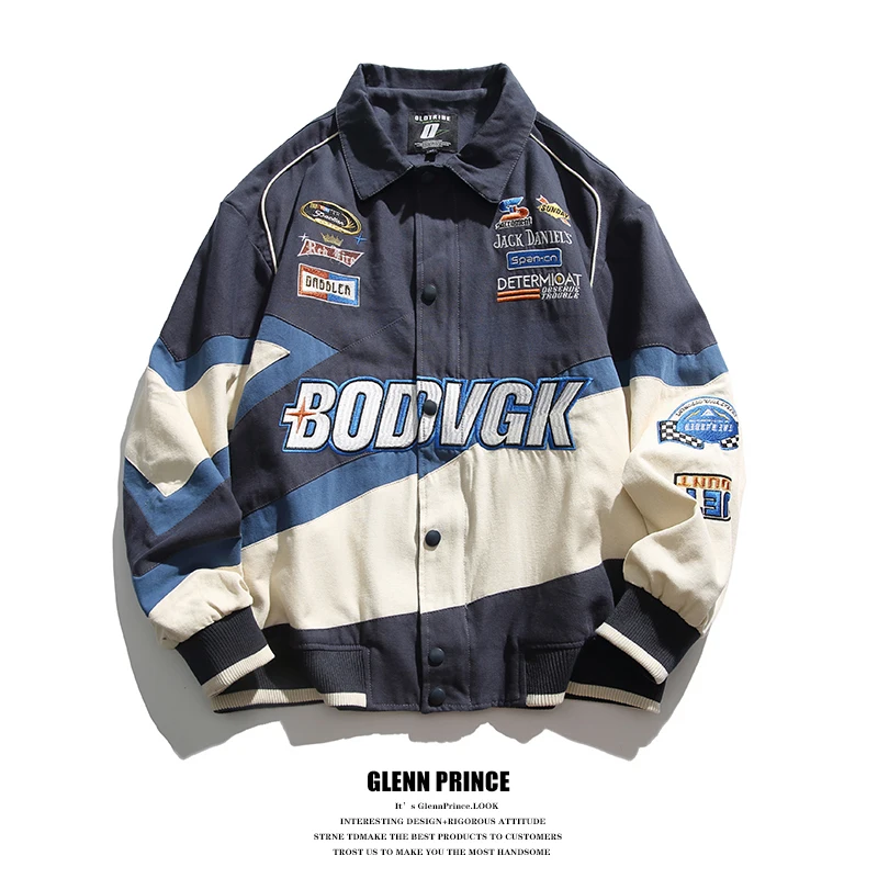 

GPstudio American Retro Racing Jaet Men's Trendy Brand Spring Autumn Sle Baseball Jaet Casual Motorcycle Jaet
