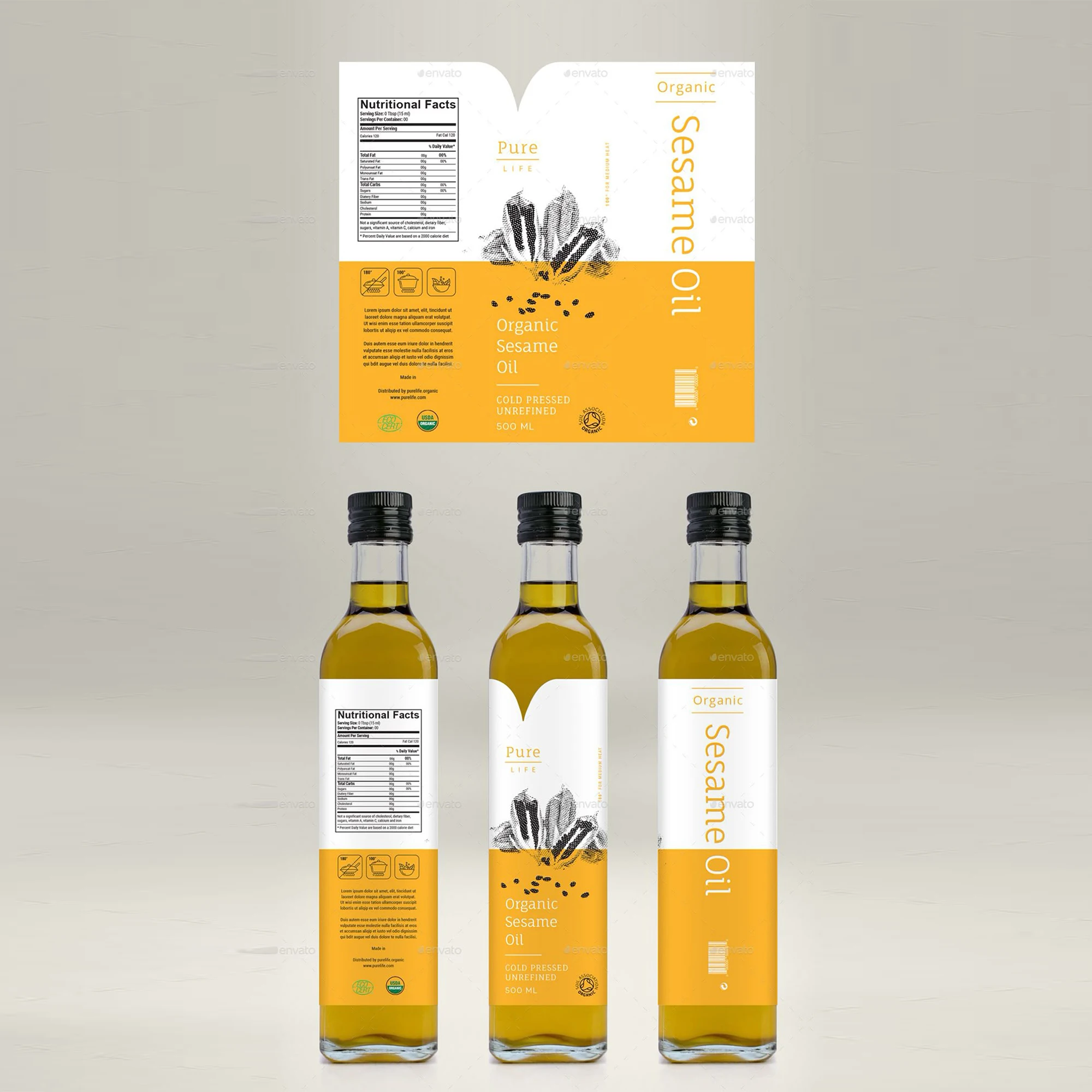 Custom Label Olive Oil & Seasoning Sticker｜Oil-Proof Adhesive｜Vinyl Bottle Label