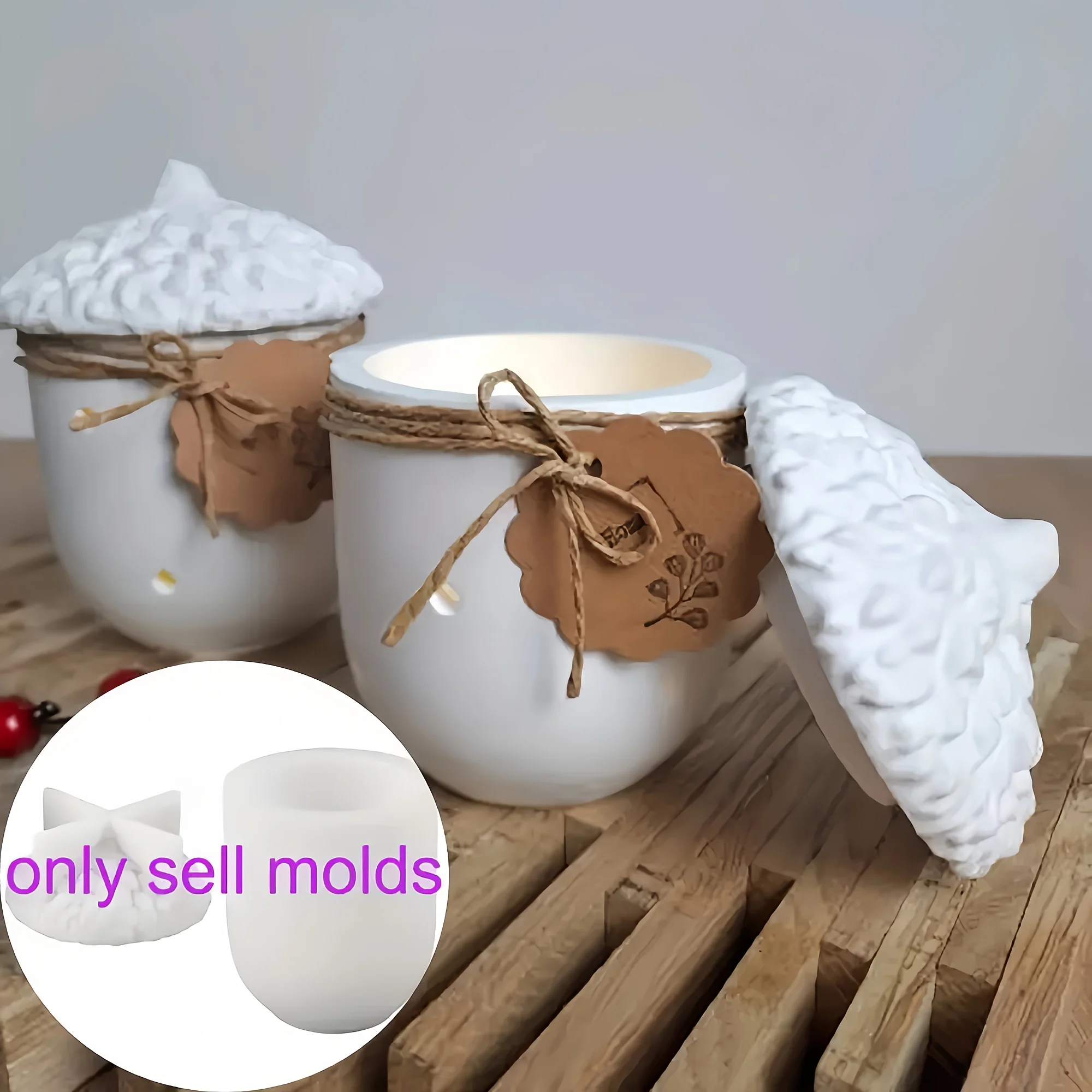 1pc Acorn and Pinecone Jar Silicone Mold, for Plaster, Clay Storage Bottle and Jewelry Container Making view 3