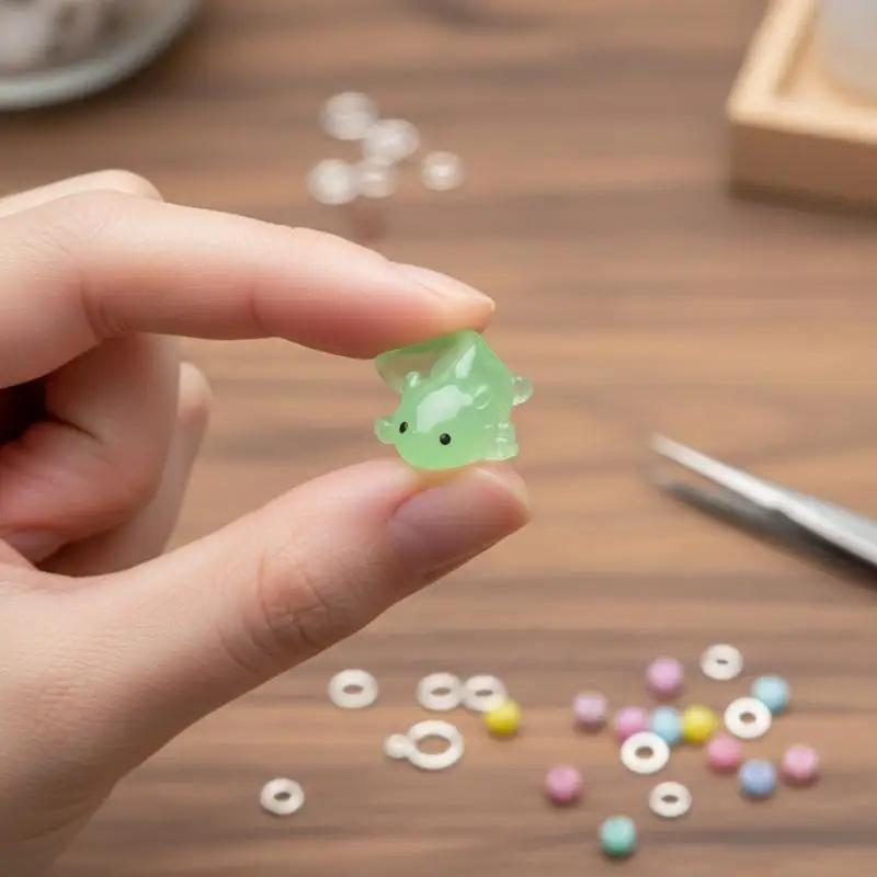 10Pcs Kawaii Mini Salamander Figurines Luminous Colorful Tiny Axolotls For Garden Aquarium Dollhouse Decor Cute Landscape Dolls