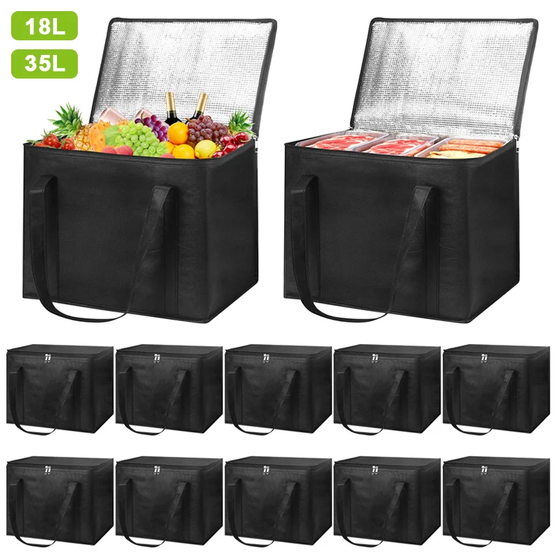 Large Insulated Cooler Bag: Keep Food Hot & Cold For Hours - Grocery ...