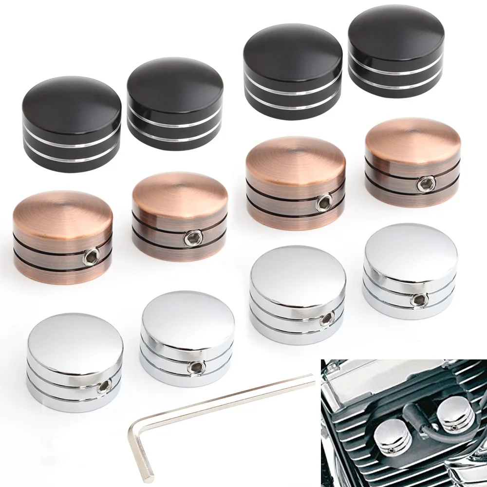 2/4Pcs Motorcycle Spark Plug Head Bolt Nut Caps For Harley Twin Cam Big Twin 1340 EVO Sportster 1985-later Protector Cover