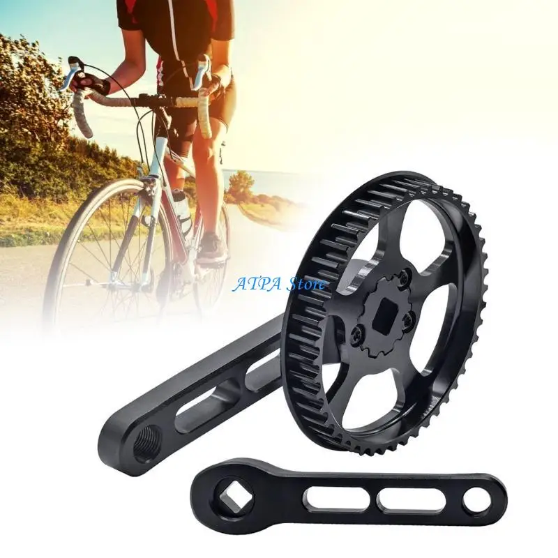 U13C 46T 120mm Crankset Square Hole Crank Sprocket for Bicycles Mountain Bicycles Crankset, Folding Bike Aluminum Alloy Crank