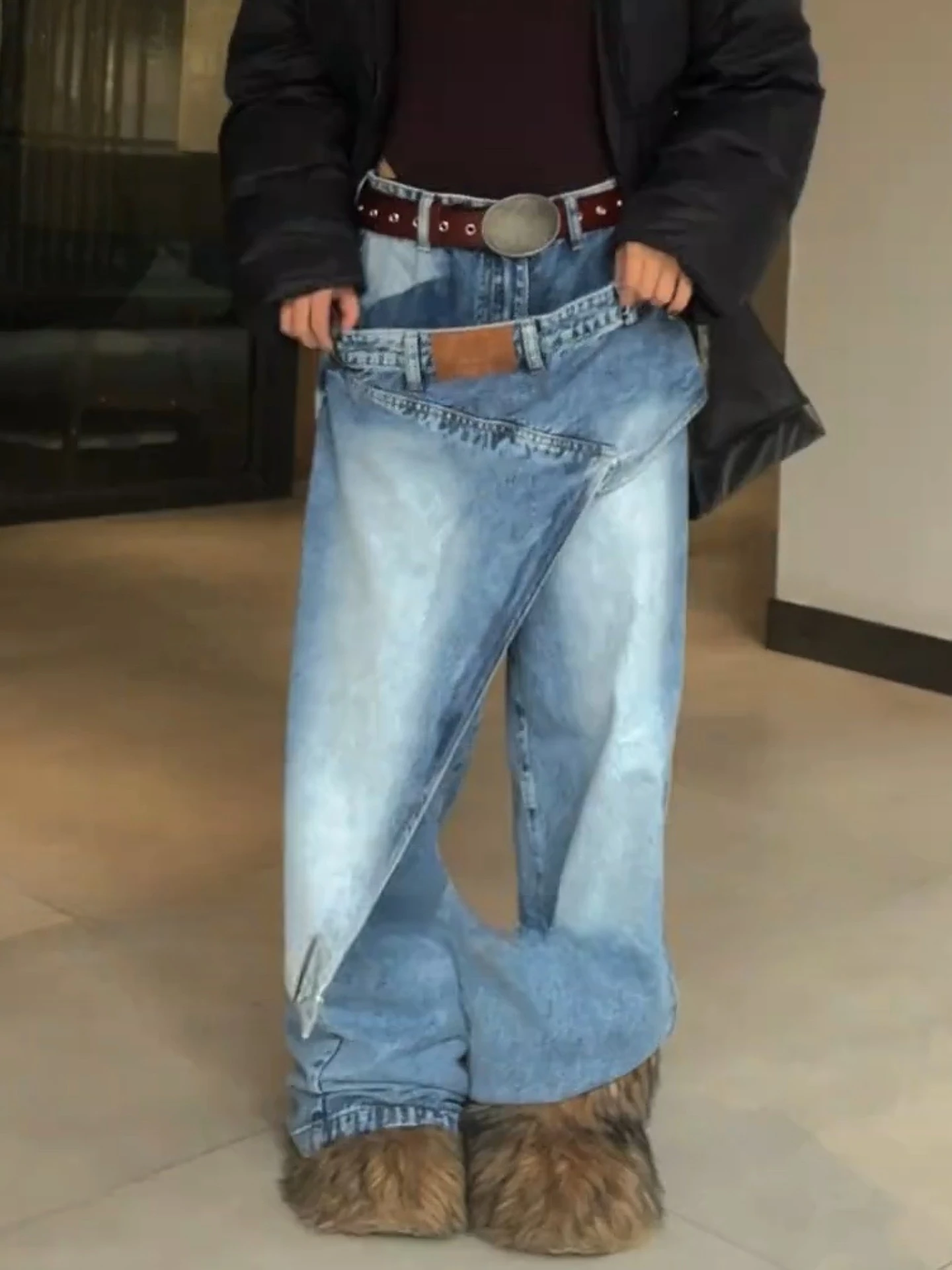 

Loose Wide Leg Jeans High Waist Vintage Style Men's Women's Streetwear Casual Loose Fit Trousers for plus Size Fashion