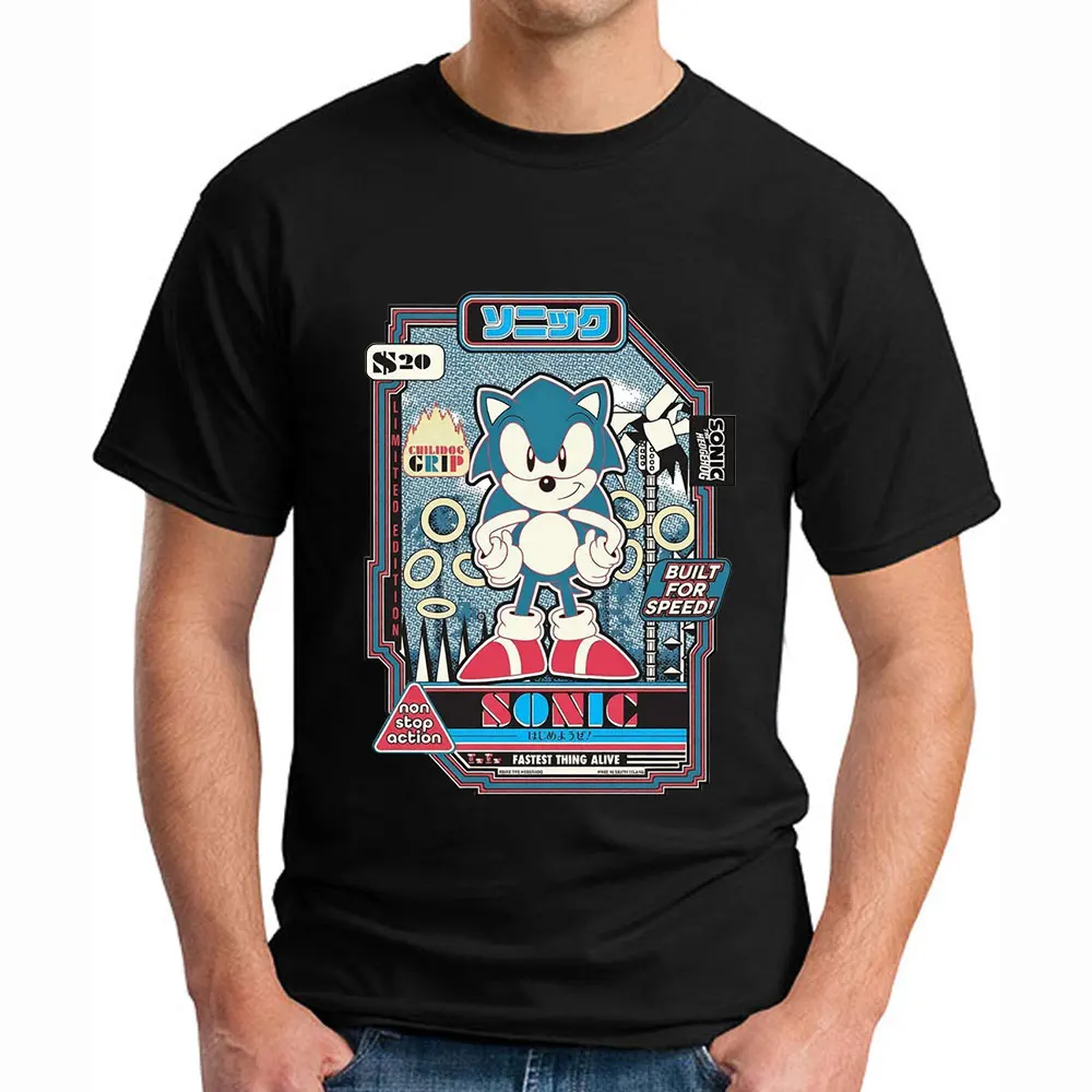 

built for speed Sonic The Hedgehog Shadow Character Paint Graphic T-Shirt Y2K clothes Game Apparel Short Sleeve Cartoon tee
