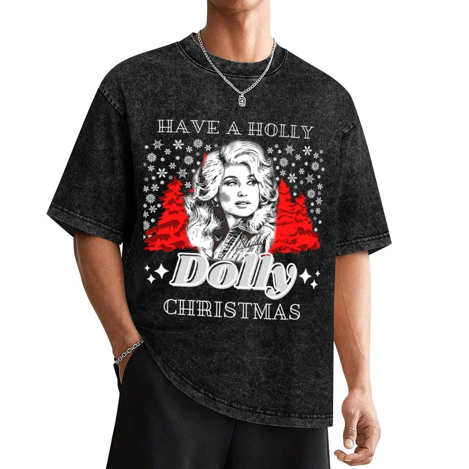 

Have a Holly Dolly Christmas Shirt for Fans of Country Music Shirt Green T-Shirt shirts graphic korean fashion Men's t-shirt