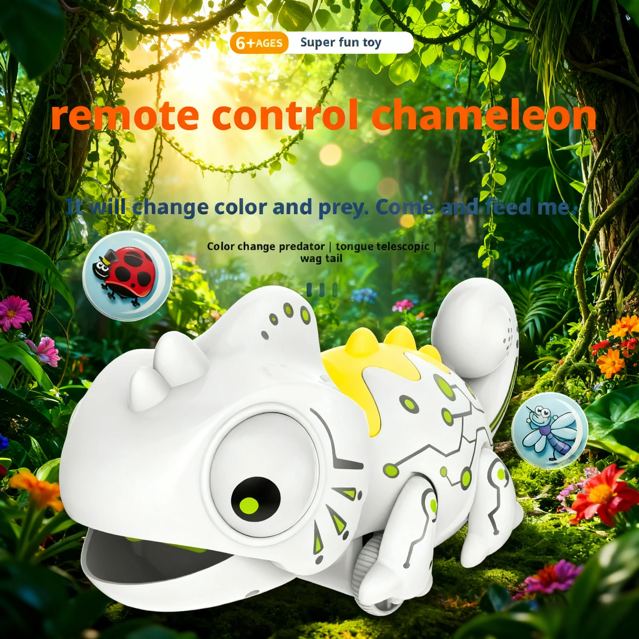 RC Chameleon 2.4G ไดโนบอทอัจฉริยะ ของเล่นรีโมทคอนโทรล รถเลี้ยงสัตว์เลื้อยคลานไฟฟ้า หุ่นยนต์สัตว์ ของขวัญสำหรับเด็ก
