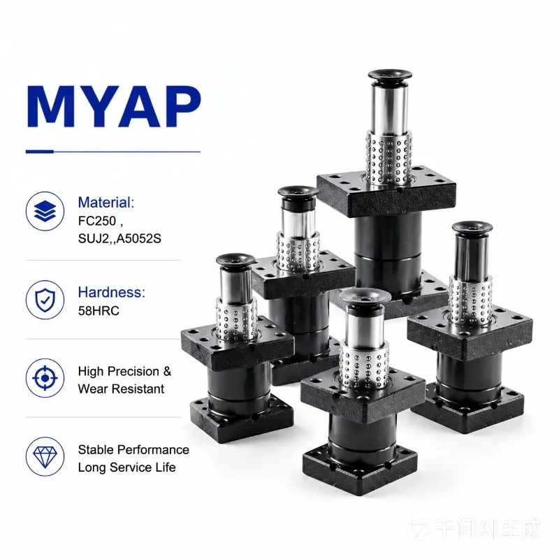 MYAP Universal Aluminum Alloy Ball Bearing Guide Post Sets - FC250 Cast Iron & SUJ2 Steel Wear Resistant for Automotive Stamping