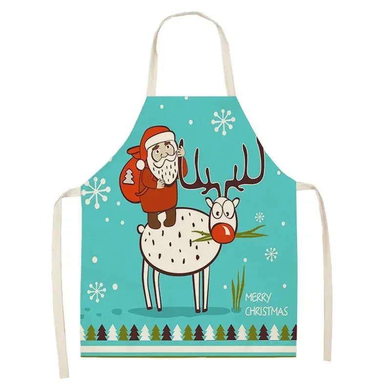 Christmas Apron Ladies Linen Apron Children's Custom Bib Kitchen Cooking Baking Accessories Barber Apron фартук для кухни фартук